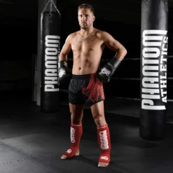 Schienbeinschutz Impact - Rot -Boxing Bargain Shop Phantom Athl IMPACT Shin Guards Red 6