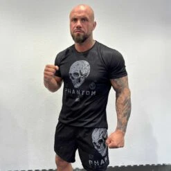Fightshorts FUSION Skull -Boxing Bargain Shop Phantom Athletics Evo T Shirt Skull schwarz 8
