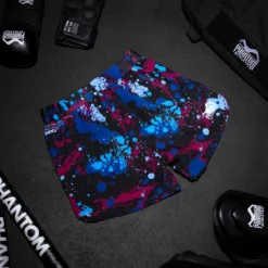 Fightshorts FUSION Splatter -Boxing Bargain Shop Phantom Athletics Fusion 2in1 Fightshorts Splatter Blue 4